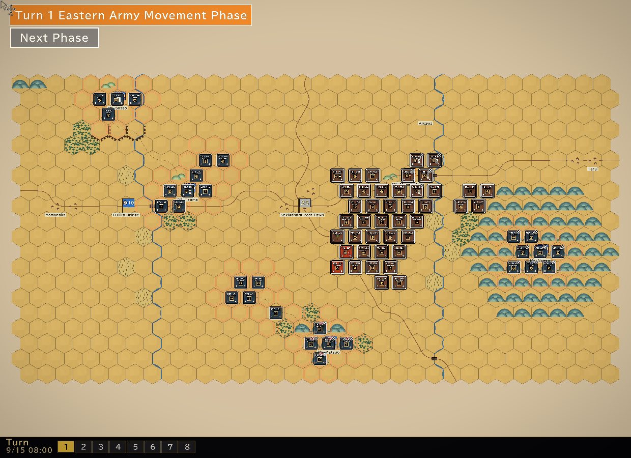 In-game screenshot, turn 1 (English interface)